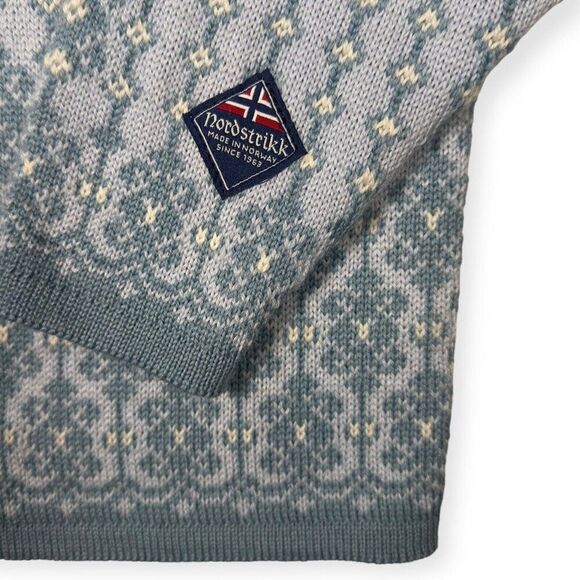 Nordstrikk Wool Sweater Blue with Silver Clasps Women's XS Made in Norway - Picture 5 of 6
